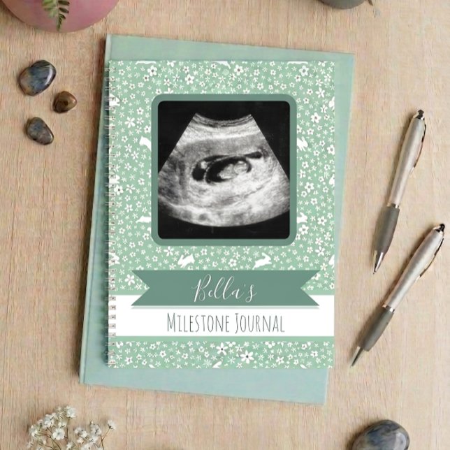 Cuaderno Conejitos Florales de Menta con Foto | Milestone P (Subido por el creador)