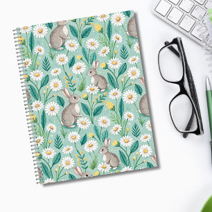 Cuaderno Conejitos Lindos Sentados Entre Margaritas Blancas