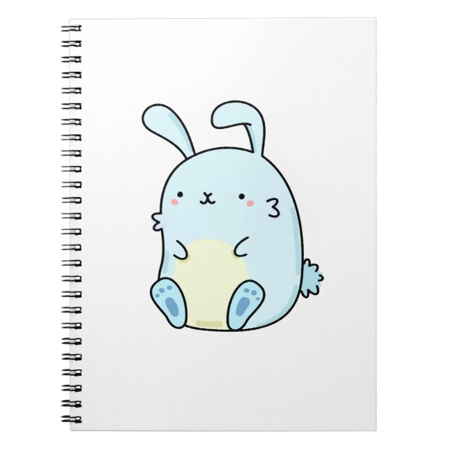 Cuaderno Conejo azul Cute Kawaii (Frente)