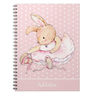 Cuaderno Conejo Bailarina Lindo Tutú Rosa Lunares