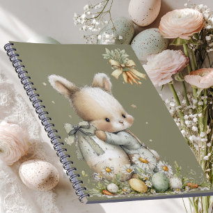 Cuaderno Conejo bebé lindo en pijama con un huevo de Pascua