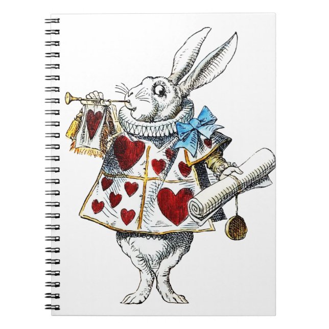 Cuaderno Conejo blanco Alicia Corazones de Maravilla (Frente)