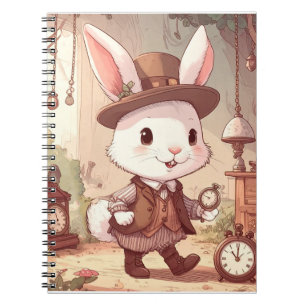 Cuaderno Conejo Blanco Encantador País de las Maravillas Re