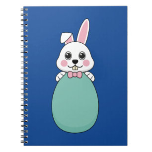 Cuaderno Conejo blanco lindo con huevo de Pascua