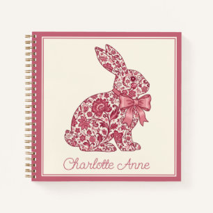 Cuaderno Conejo Chinoiserie Rosa y Crema
