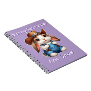 Cuaderno Conejo con ropa de vaca con Gorra y overoles
