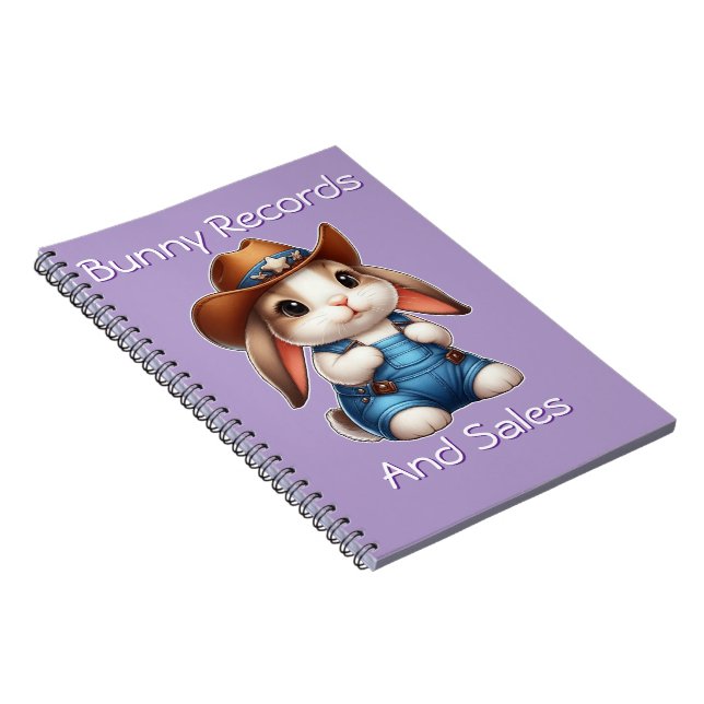 Cuaderno Conejo con ropa de vaca con Gorra y overoles (Lado Derecho)