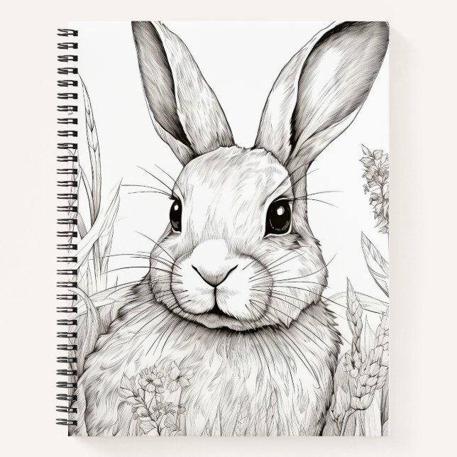 Cuaderno Conejo Conejo Conejo Pacífico Naturaleza Esbozo Pr (Anverso)