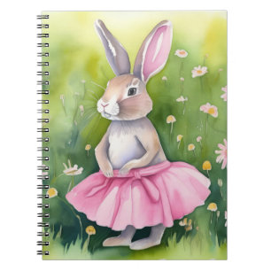 Cuaderno Conejo de acuarela con tutú rosa