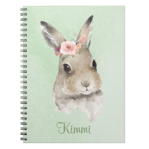 Cuaderno Conejo de conejo acuático color verde nombre flora