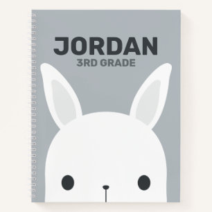 Cuaderno Conejo de conejo pequeño y lindo con nombre person