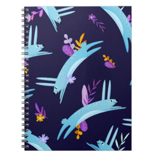 Cuaderno Conejo de conejo personalizado, patrón sin costura
