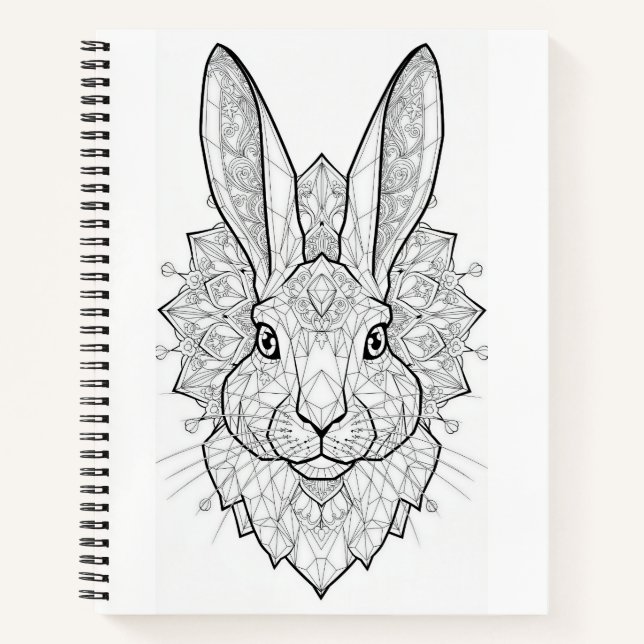Cuaderno Conejo de cristal Arte geométrico impreso | Elegan (Anverso)
