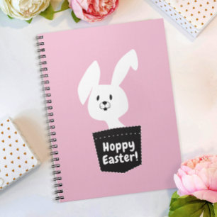 Cuaderno Conejo de Dibujos Animados Rosa Pastel de Pascua S