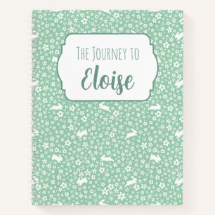 Cuaderno Conejo de Menta Floral IVF Viaje de Fertilidad Pre