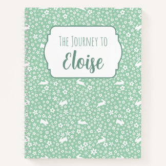 Cuaderno Conejo de Menta Floral IVF Viaje de Fertilidad Pre