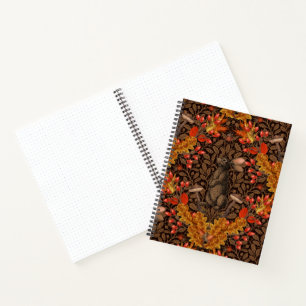 Cuaderno Conejo de otoño sobre marrón