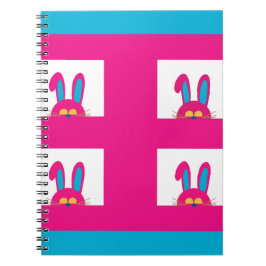 Cuaderno Conejo de Pascua Azul Retro y Rosa