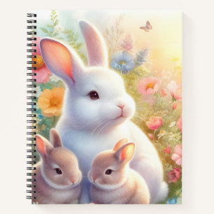 Cuaderno Conejo de Pascua de primavera Familia Floral Jardí