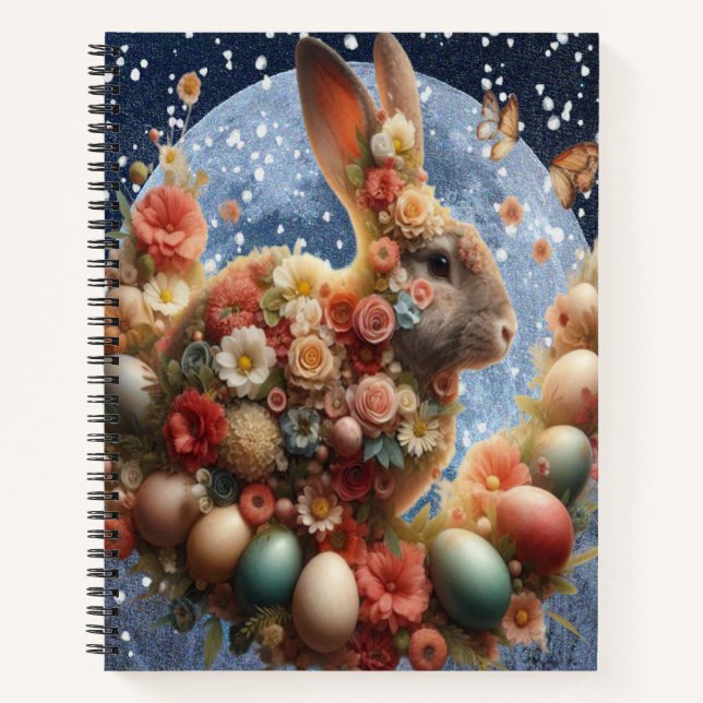 Cuaderno Conejo de Pascua en flor  (Anverso)
