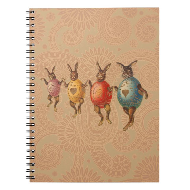 Cuaderno Conejo de Pascua Huevos Bailando (Frente)
