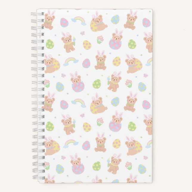 Cuaderno Conejo de Pascua Oso de Peluche Blanco (Anverso)