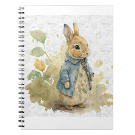 Cuaderno conejo de peter vintage con flores