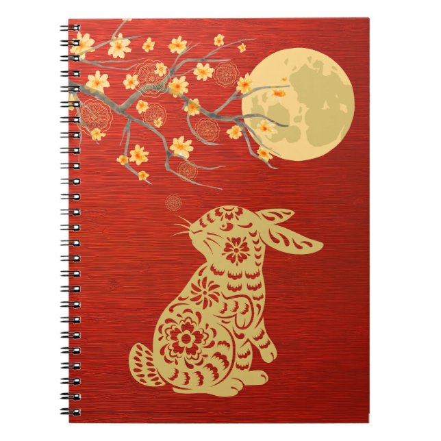Cuaderno Conejo del Festival de la Luna de Mitad de Otoño (Frente)