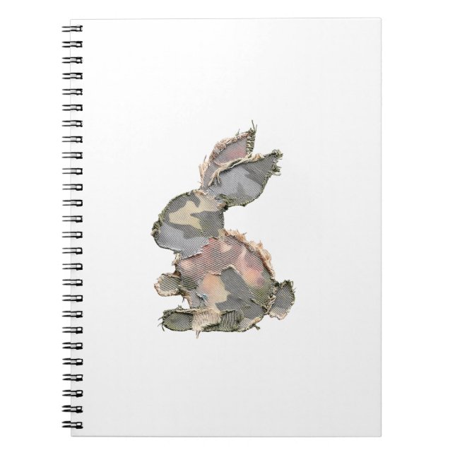 Cuaderno Conejo Divertido Parche Crochet Camuflaje Conejo F (Frente)