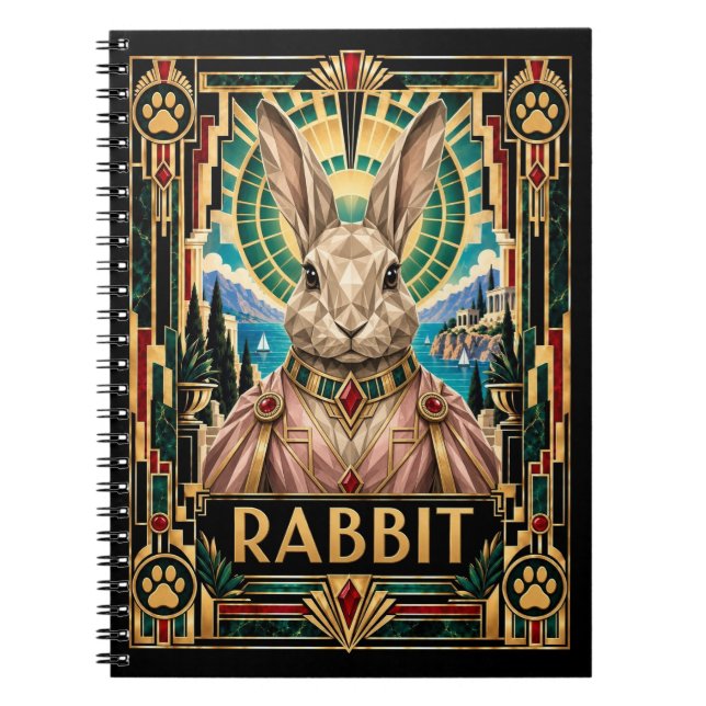 Cuaderno Conejo, fauna Art Déco (Frente)