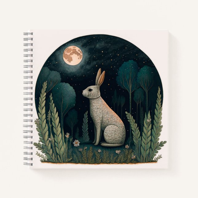 Cuaderno Conejo feliz a la luz de la luna (Anverso)