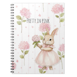 Cuaderno Conejo Flores Rosadas Lindas