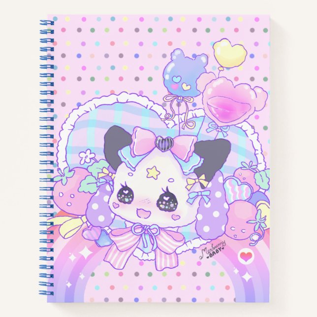 Cuaderno Conejo Kitty - kei de hadas, kawaii lindo, rosa pa (Anverso)