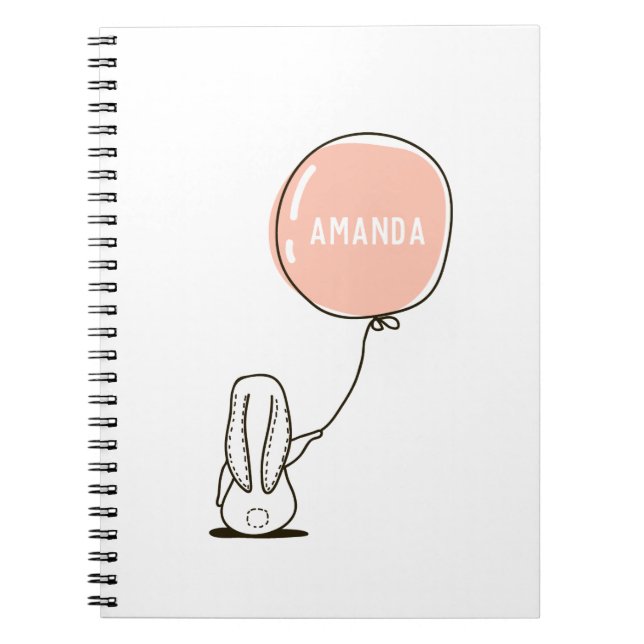 Cuaderno Conejo lindo. Animales y globos de conejo divertid (Frente)