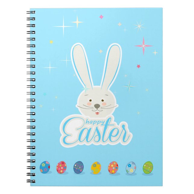 Cuaderno Conejo lindo Feliz Semana Santa Cacería Fiesta Pri (Frente)