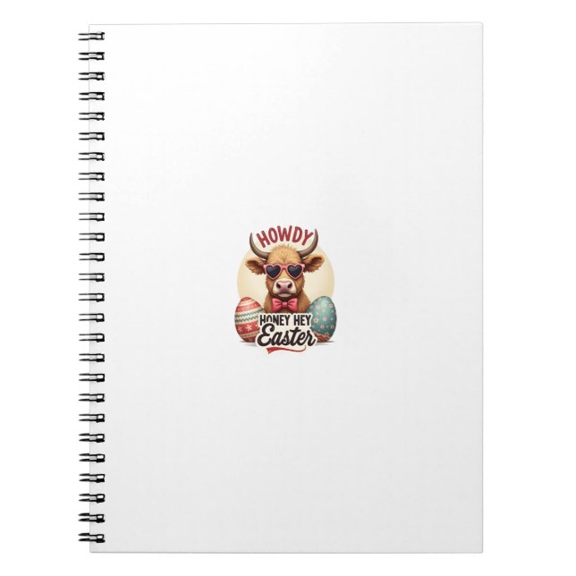 Cuaderno Conejo lindo vaca de las Highlands de Pascua vinta (Frente)