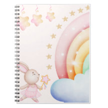 Conejo Mágico y Arcoíris | Ilus. Infantil Pastel A