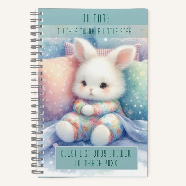 Cuaderno Conejo moderno pastel lindo (Anverso)