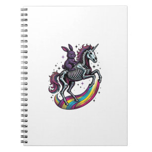Cuaderno Conejo oscuro montando un unicornio esqueleto grab