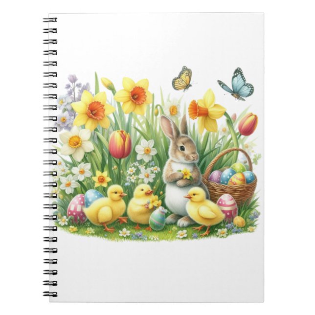 Cuaderno Conejo/pollo de primavera clásico/ventilado (Frente)
