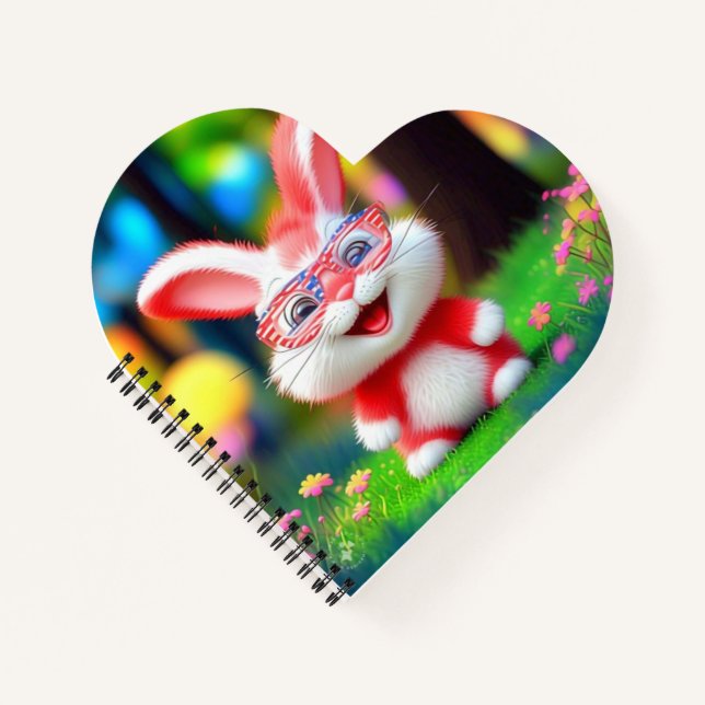 Cuaderno Conejo rojo con gafas americanas-44244 (Anverso)