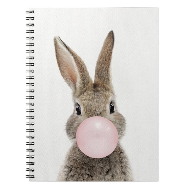Cuaderno Conejo soplando chicle rosa   (Frente)