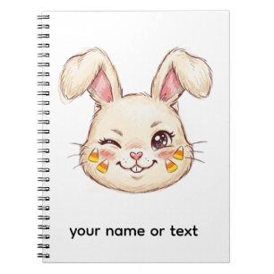Cuaderno Conejo travieso guiñando Caramelo de maíz Cara Dol