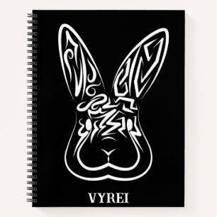 Cuaderno Conejo tribal blanco y negro