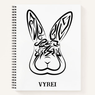 Cuaderno Conejo tribal blanco y negro