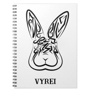 Cuaderno Conejo tribal blanco y negro