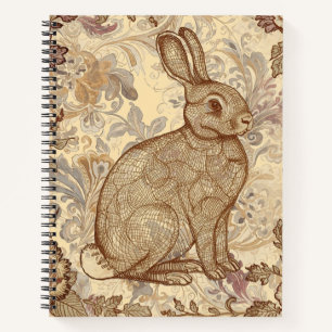 Cuaderno Conejo Vintage Encantador, Un Conejo Entre las Flo