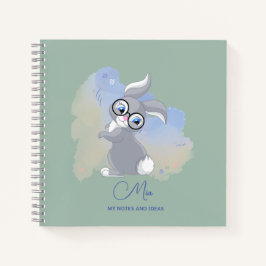 Cuaderno Conejo y gafas personalizados