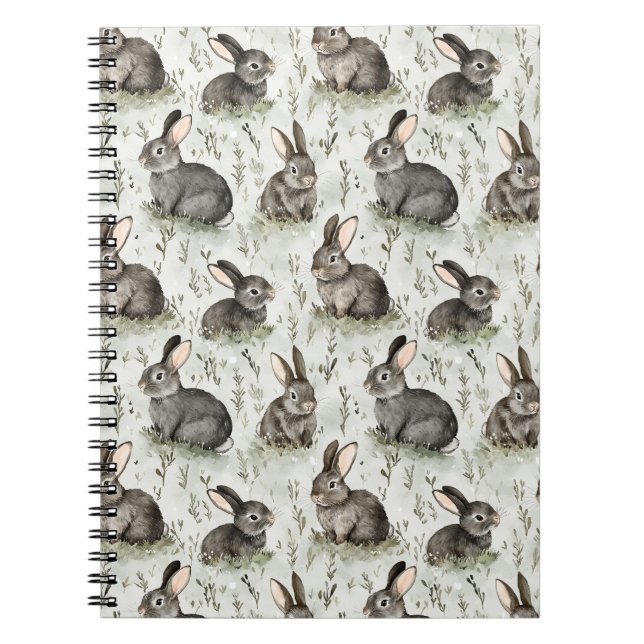 Cuaderno Conejos grises de primavera (Frente)