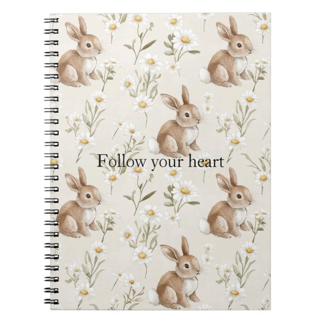 Cuaderno Conejos Margaritas Flores (Frente)